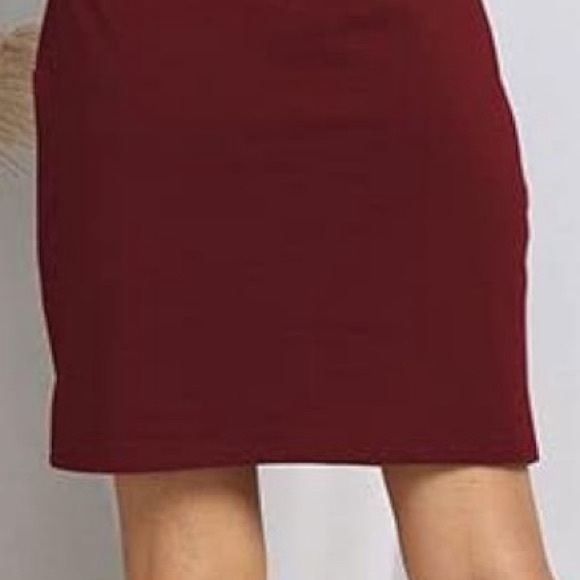 Women’s Tie Waist Cap Sleeve T-Shirt Dress in Wine Red - Picture 13 of 13